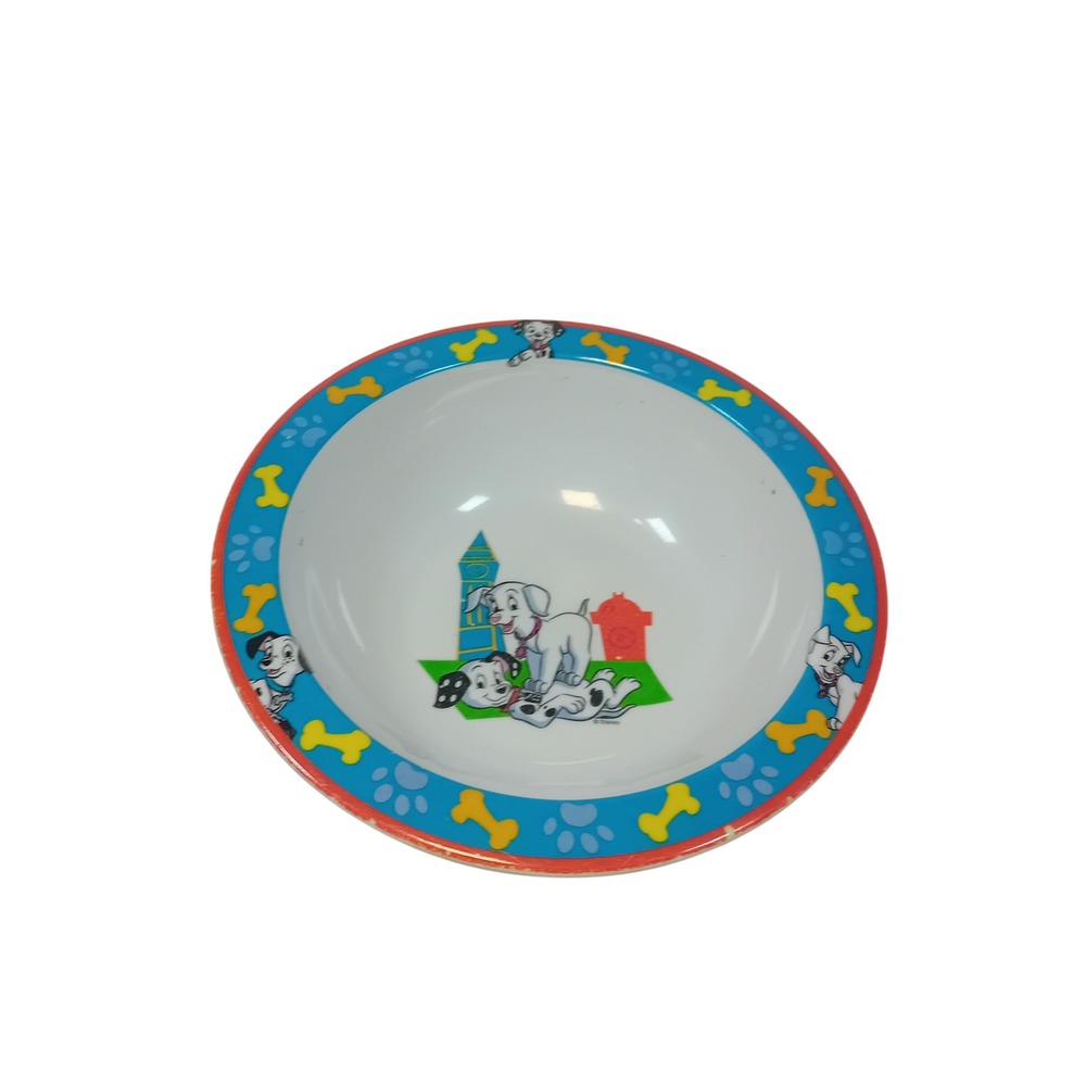 1996 Vintage 90s Walt Disney 101 Dalmatians Melamine Kids Bowl Home Presence
